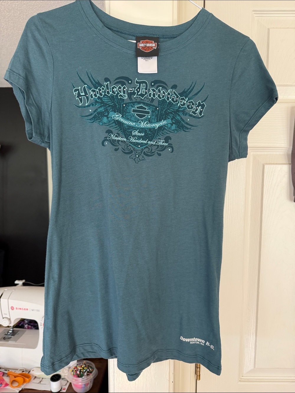 Harley-Davidson Teal Graphic Logo T-Shirt